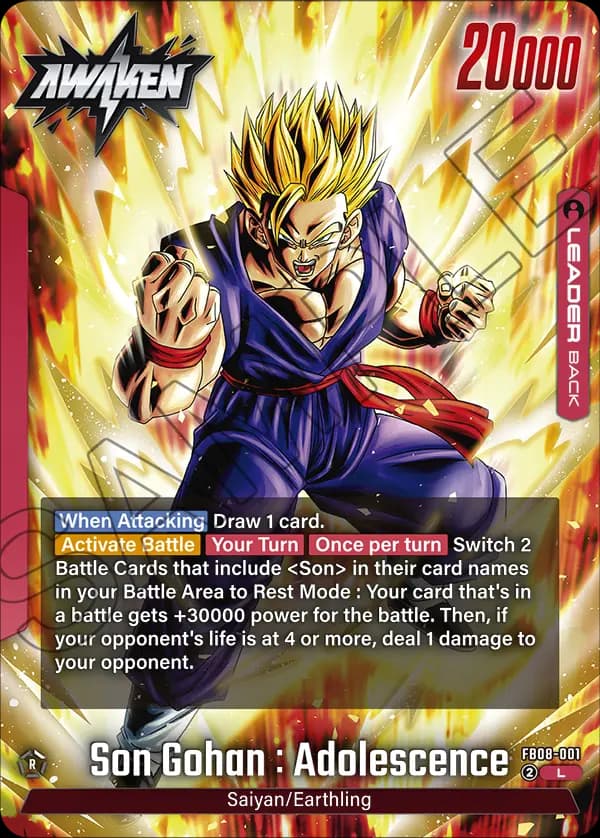 Son Gohan : Adolescence — L, FB08 — Verso