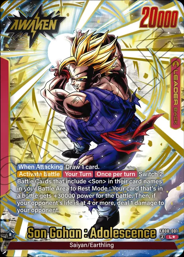 Son Gohan : Adolescence — L*, FB08 — Verso